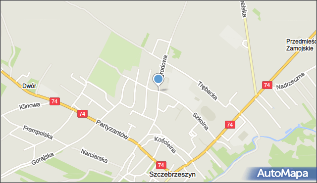 Szczebrzeszyn, Ogrodowa, mapa Szczebrzeszyn