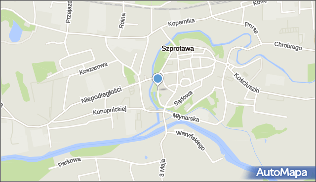 Szprotawa, Ogrodowa, mapa Szprotawa