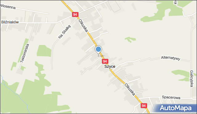 Szyce gmina Wielka Wieś, Ogrodowa, mapa Szyce gmina Wielka Wieś