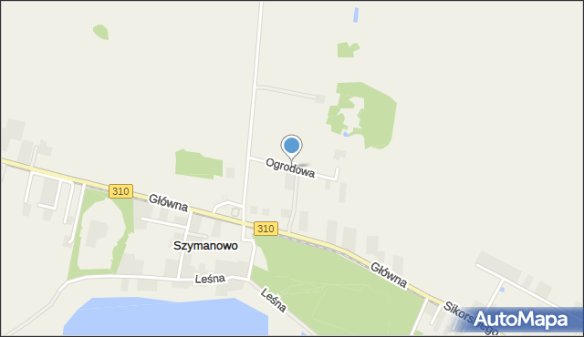 Szymanowo gmina Śrem, Ogrodowa, mapa Szymanowo gmina Śrem