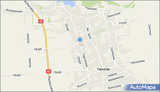 Tworków, Ogrodowa, mapa Tworków