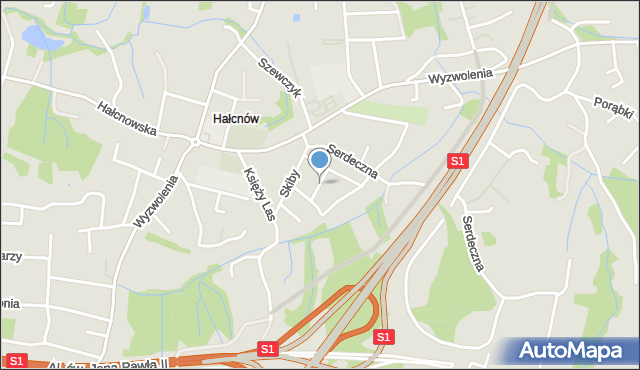 Bielsko-Biała, Ojcowska, mapa Bielsko-Białej