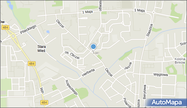Bełchatów, Okrzei Stefana, mapa Bełchatów