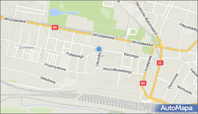 Bytom, Okulickiego-Niedźwiadka Leopolda, gen., mapa Bytomia