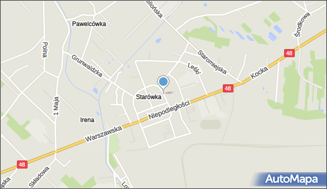 Dęblin, Okólna, mapa Dęblin