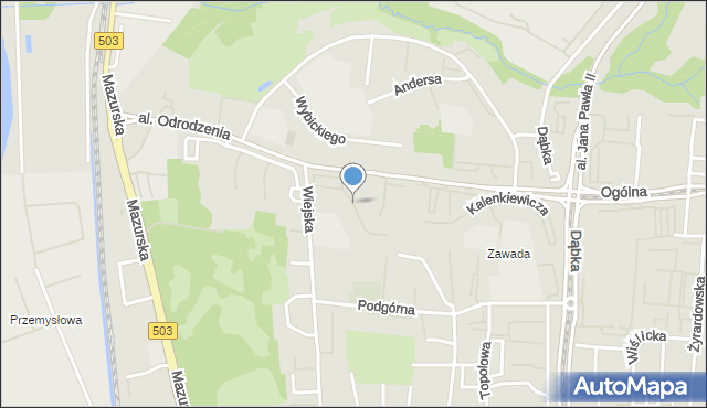 Elbląg, Okulickiego-Niedźwiadka Leopolda, gen., mapa Elbląga