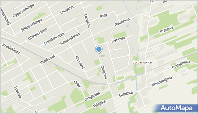 Grodzisk Mazowiecki, Okrężna, mapa Grodzisk Mazowiecki