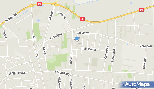 Grójec, Okrężna, mapa Grójec