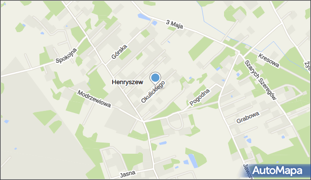 Henryszew, Okulickiego-Niedźwiadka Leopolda, gen., mapa Henryszew