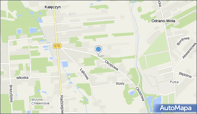 Kałęczyn gmina Grodzisk Mazowiecki, Okopowa, mapa Kałęczyn gmina Grodzisk Mazowiecki