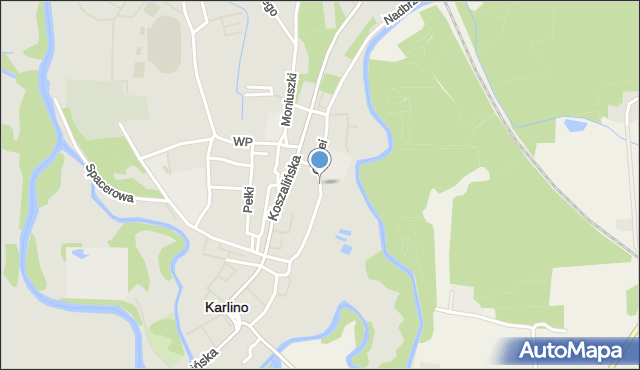 Karlino, Okrzei Stefana, mapa Karlino