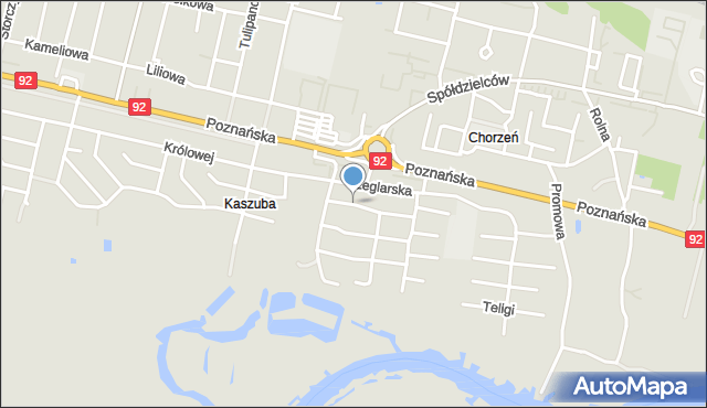 Konin, Okrętowa, mapa Konina