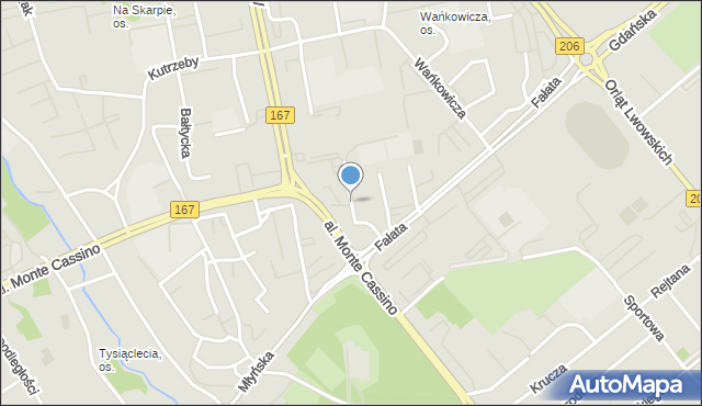 Koszalin, Okulickiego Leopolda, gen., mapa Koszalina