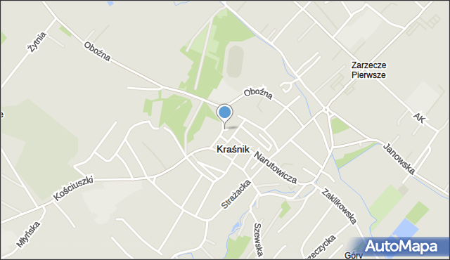 Kraśnik, Okopowa, mapa Kraśnik