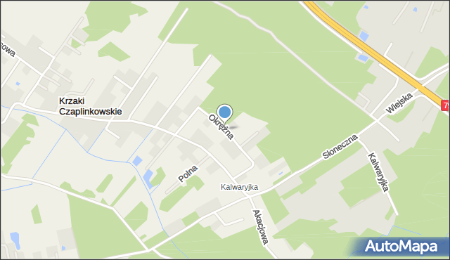 Krzaki Czaplinkowskie, Okrężna, mapa Krzaki Czaplinkowskie
