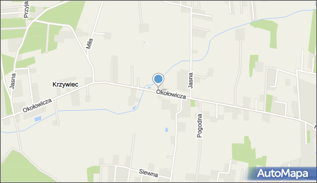 Krzywiec gmina Aleksandrów Łódzki, Okołowicza Konstantego, mapa Krzywiec gmina Aleksandrów Łódzki