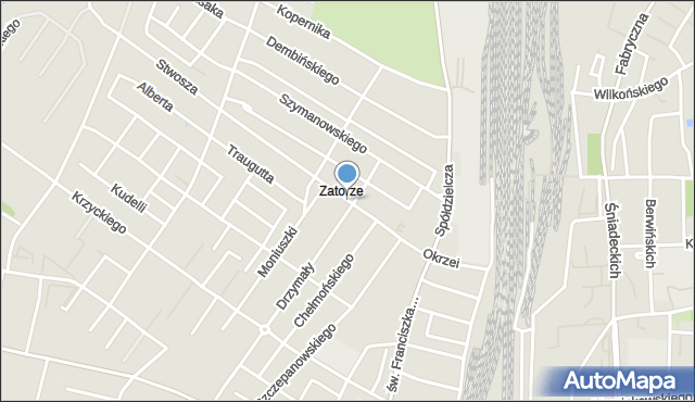 Leszno, Okrzei Stefana, mapa Leszno