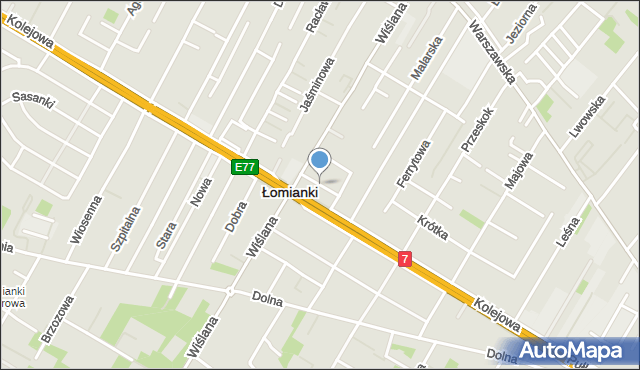 Łomianki, Okrężna, mapa Łomianki