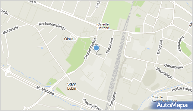 Lubin, Okrzei Stefana, mapa Lubin