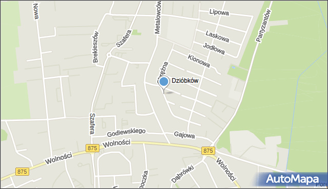 Mielec, Okrężna, mapa Mielca