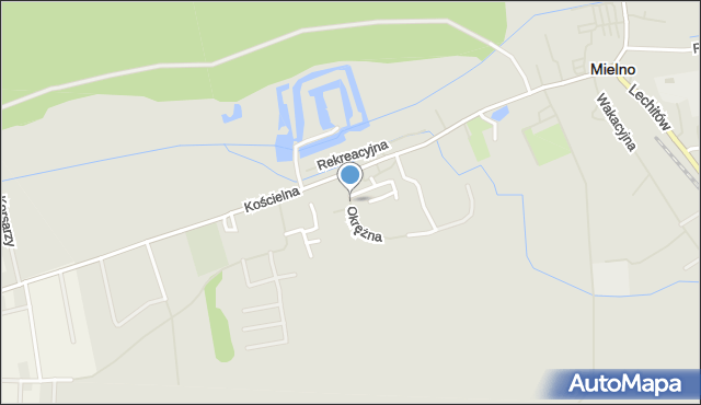 Mielno powiat koszaliński, Okrężna, mapa Mielno powiat koszaliński