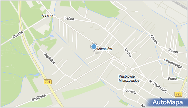 Myszków, Okopowa, mapa Myszków