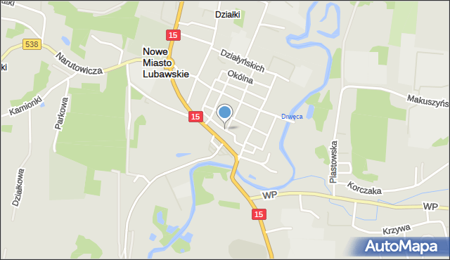 Nowe Miasto Lubawskie, Okólna, mapa Nowe Miasto Lubawskie