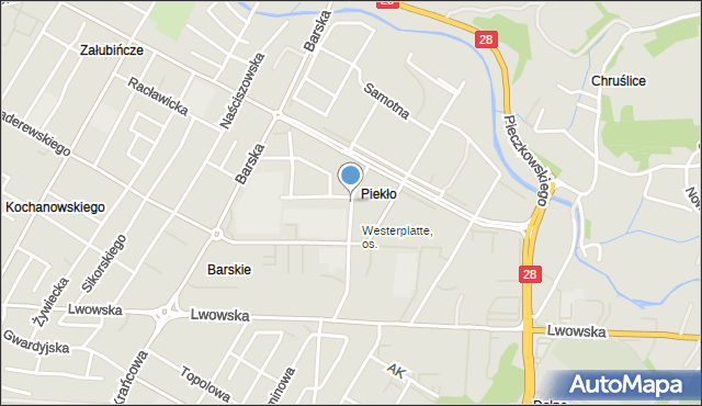Nowy Sącz, Okulickiego Leopolda, gen., mapa Nowego Sącza