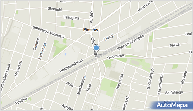 Piastów powiat pruszkowski, Okulickiego-Niedźwiadka Leopolda, gen., mapa Piastów powiat pruszkowski