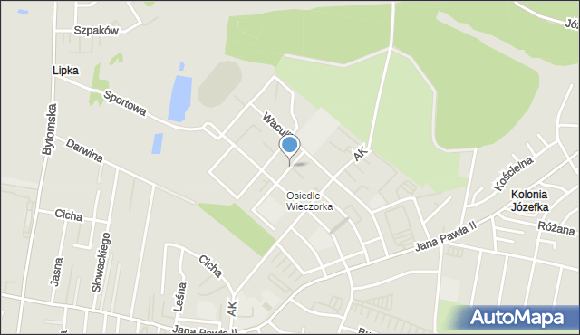 Piekary Śląskie, Okulickiego-Niedźwiadka Leopolda, gen., mapa Piekary Śląskie