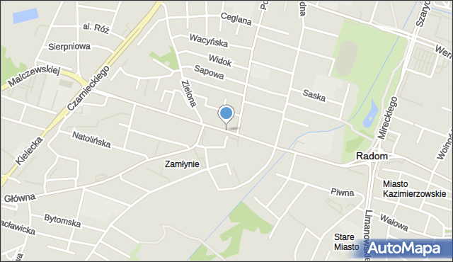 Radom, Okulickiego-Niedźwiadka Leopolda, gen., mapa Radomia