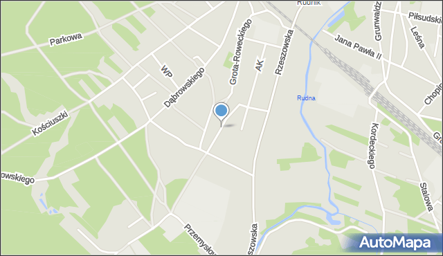 Rudnik nad Sanem, Okulickiego-Niedźwiadka Leopolda, gen., mapa Rudnik nad Sanem