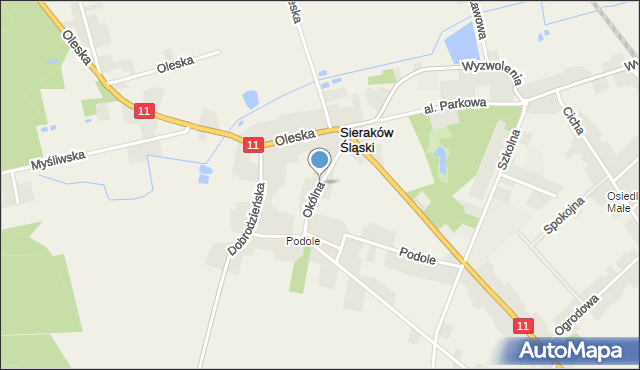 Sieraków Śląski, Okólna, mapa Sieraków Śląski