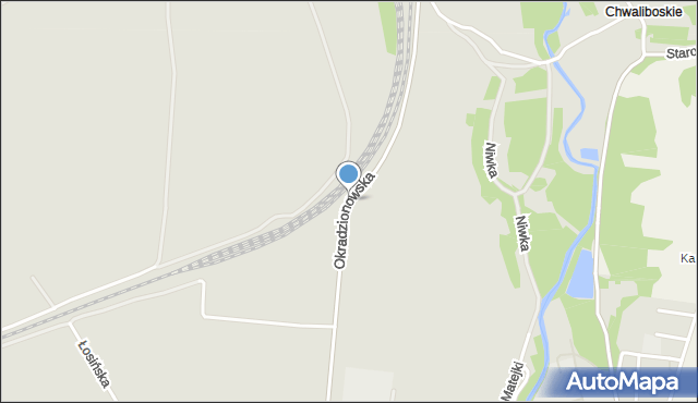 Sławków powiat będziński, Okradzionowska, mapa Sławków powiat będziński