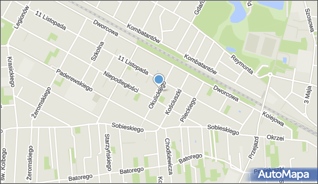 Sulejówek, Okulickiego-Niedźwiadka Leopolda, gen., mapa Sulejówek