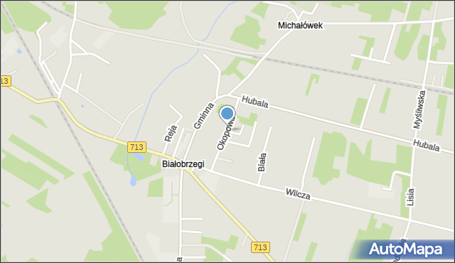 Tomaszów Mazowiecki, Okopowa, mapa Tomaszów Mazowiecki