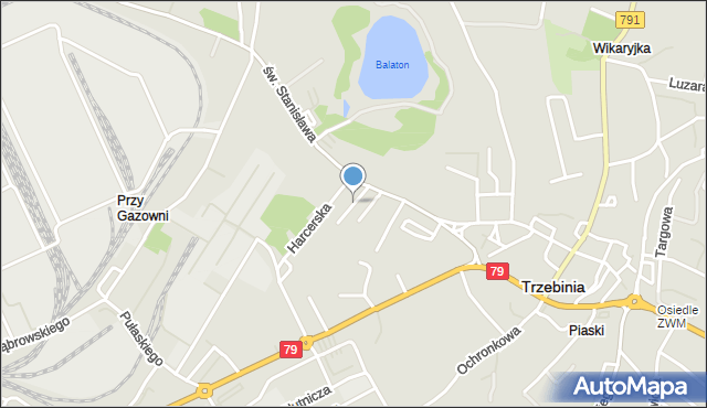 Trzebinia powiat chrzanowski, Okrzei Stefana, mapa Trzebinia powiat chrzanowski