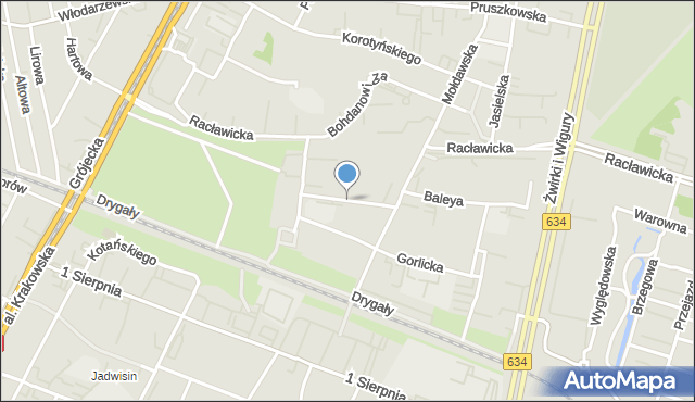 Warszawa, Okińskiego Władysława, mapa Warszawy
