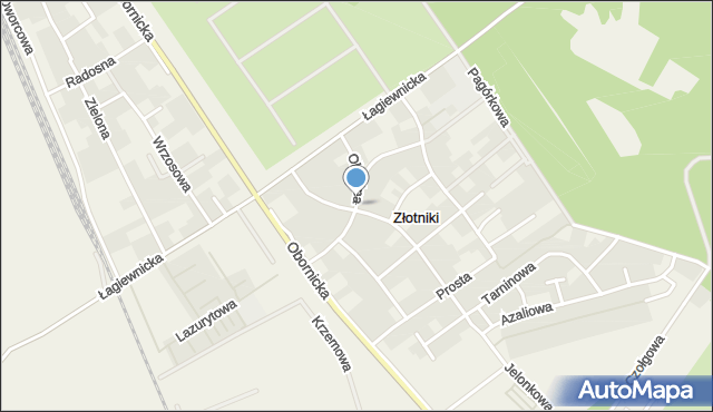 Złotniki gmina Suchy Las, Okrężna, mapa Złotniki gmina Suchy Las