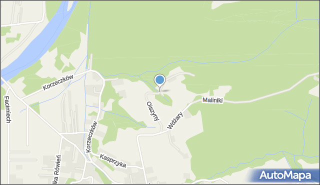 Barcice gmina Stary Sącz, Olszyny, mapa Barcice gmina Stary Sącz