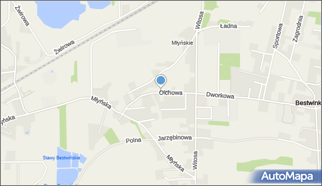Bestwinka, Olchowa, mapa Bestwinka