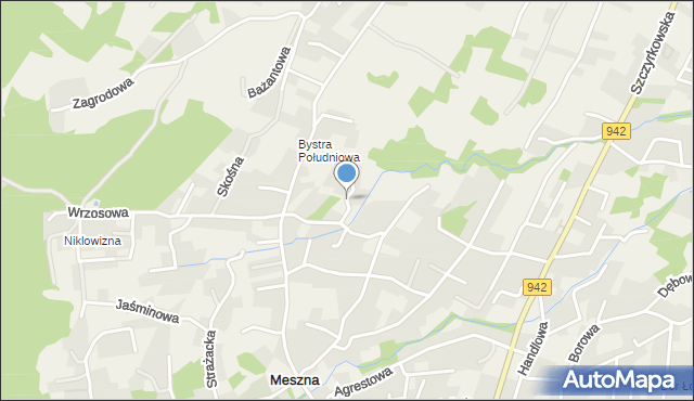 Bystra gmina Wilkowice, Olszyny, mapa Bystra gmina Wilkowice