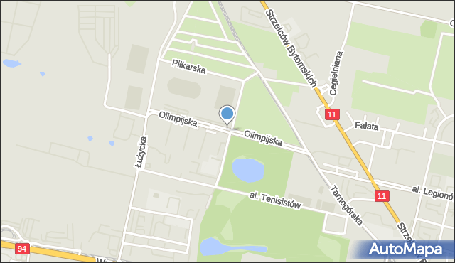 Bytom, Olimpijska, mapa Bytomia