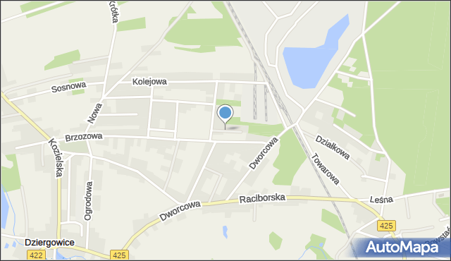 Dziergowice, Olimpijska, mapa Dziergowice