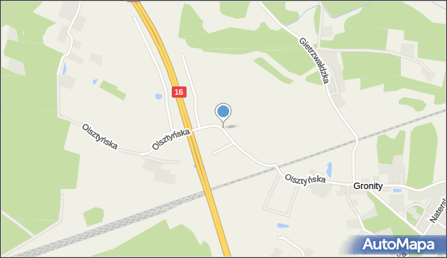 Gronity, Olsztyńska, mapa Gronity