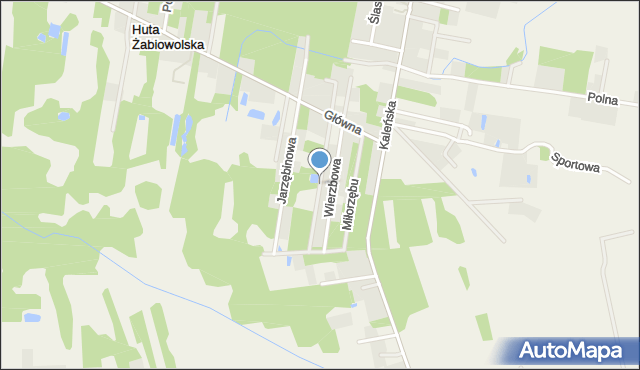 Huta Żabiowolska, Olszowa, mapa Huta Żabiowolska