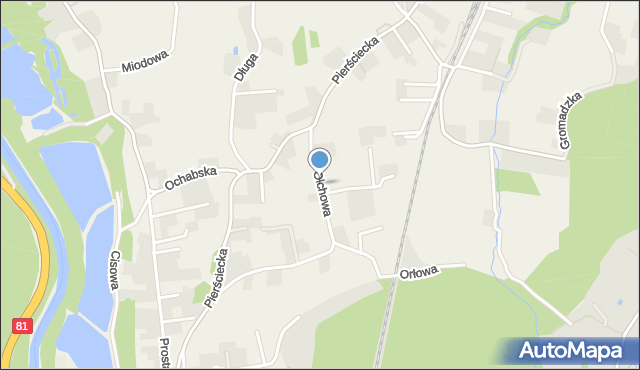 Kiczyce, Olchowa, mapa Kiczyce