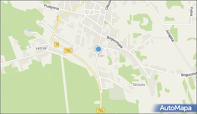 Klucze powiat olkuski, Olkuska, mapa Klucze powiat olkuski