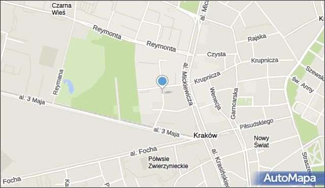 Kraków, Oleandry, mapa Krakowa