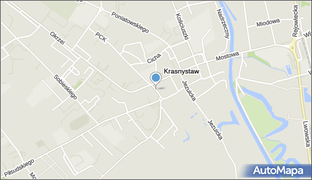 Krasnystaw, Oleszczyńskiego, mapa Krasnystaw